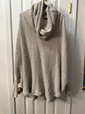 Cozy Cream Cowl Neck Women’s Poncho